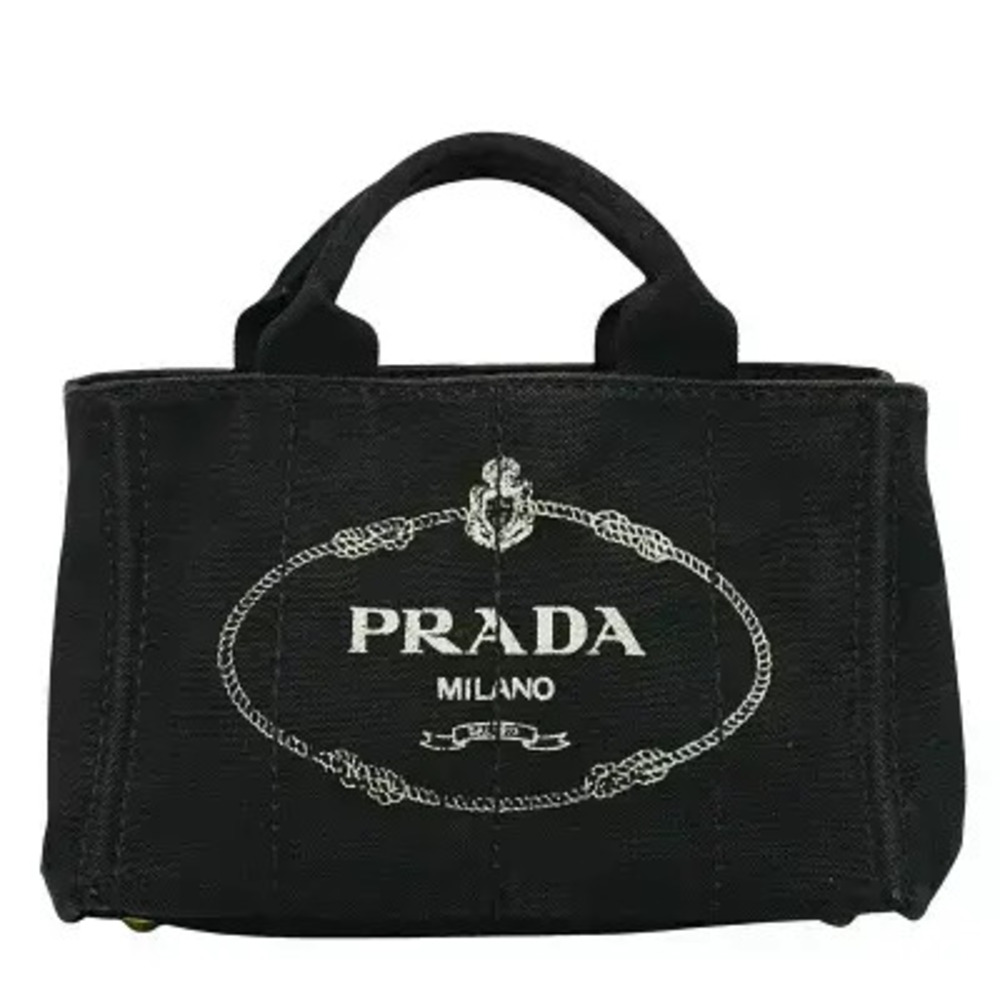 Prada Canapa Canvas Tote Bag Black